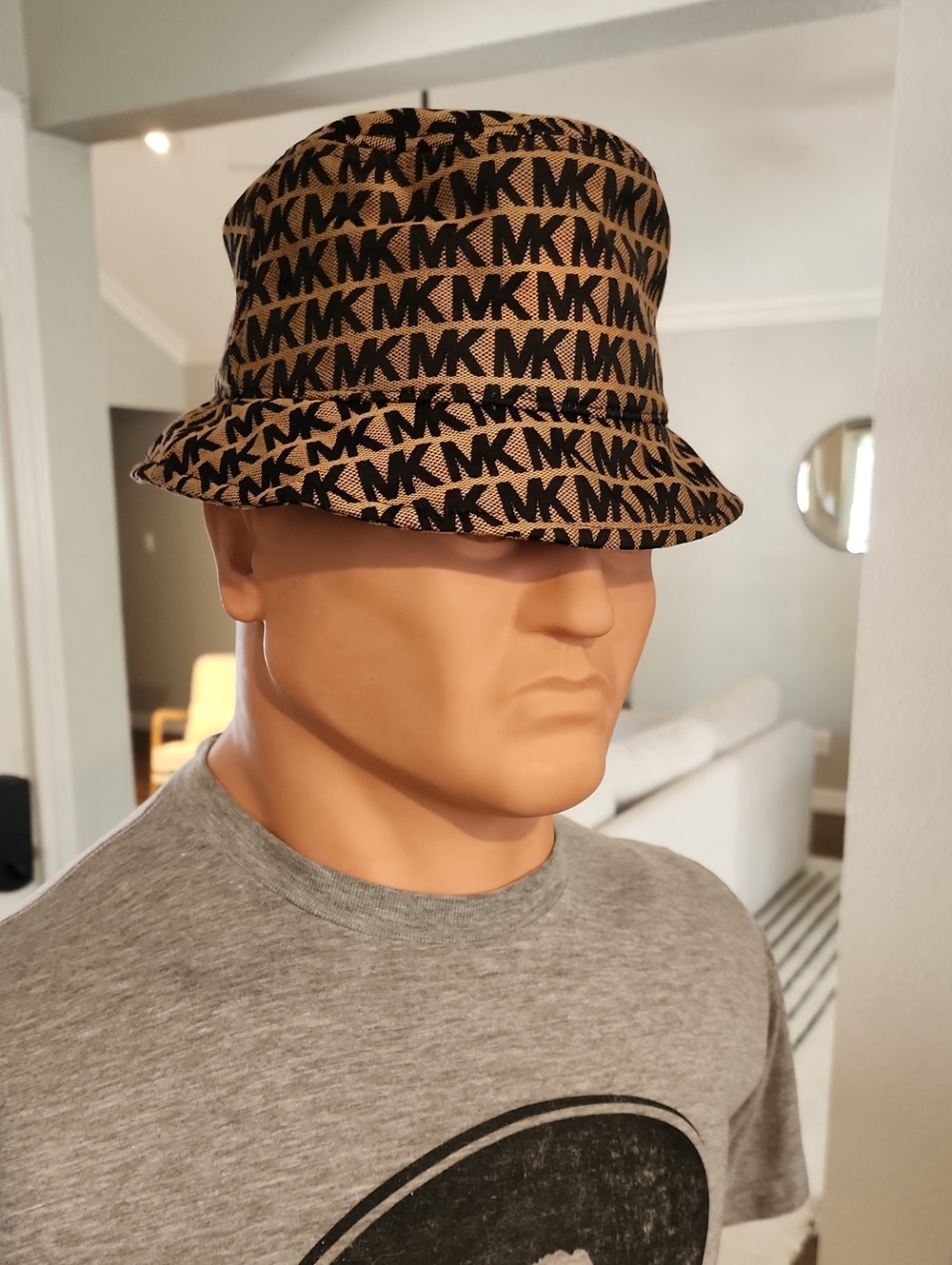 Michael Kors Brown & Black MK Logo Bucket Hat